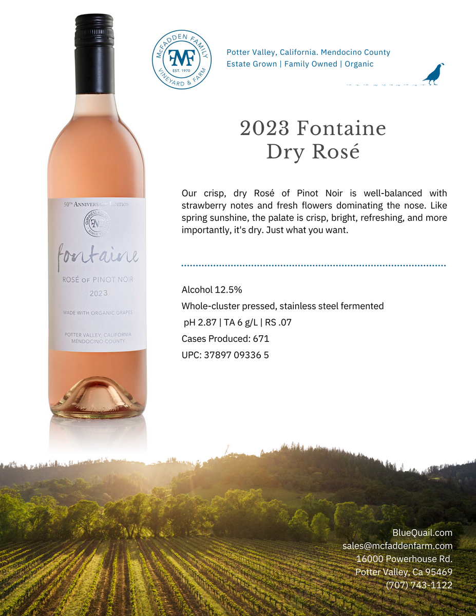 2024 Fontaine Dry Rose – McFadden Family Vineyard & Farm
